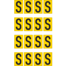 Gelbe Buchstabenaufkleber S für Regal- und Lagerkennzeichnung