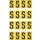 Gelbe Buchstabenaufkleber S für Regal- und Lagerkennzeichnung