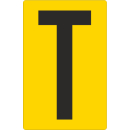 Gelbe Buchstabenaufkleber T für Regal- und Lagerkennzeichnung