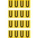 Gelbe Buchstabenaufkleber U für Regal- und Lagerkennzeichnung