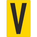 Gelbe Buchstabenaufkleber V für Regal- und Lagerkennzeichnung
