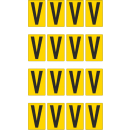 Gelbe Buchstabenaufkleber V für Regal- und Lagerkennzeichnung