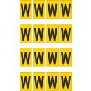 Gelbe Buchstabenaufkleber W für Regal- und Lagerkennzeichnung