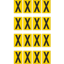 Gelbe Buchstabenaufkleber X für Regal- und Lagerkennzeichnung