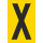 Gelbe Buchstabenaufkleber X für Regal- und Lagerkennzeichnung