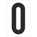 Weiße Zahlenaufkleber 0 für Regal- und Lagerkennzeichnung