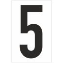 Weiße Zahlenaufkleber 5 für Regal- und Lagerkennzeichnung