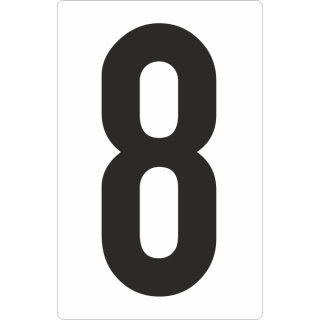 Weiße Zahlenaufkleber 8 für Regal- und Lagerkennzeichnung