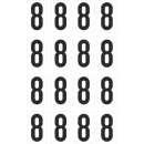 Weiße Zahlenaufkleber 8 für Regal- und...