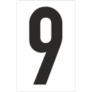 Weiße Zahlenaufkleber 9 für Regal- und Lagerkennzeichnung