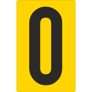 Gelbe Zahlenaufkleber 0 für Regal- und Lagerkennzeichnung