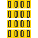 Gelbe Zahlenaufkleber 0 für Regal- und...