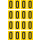 Gelbe Zahlenaufkleber 0 für Regal- und Lagerkennzeichnung