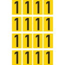 Gelbe Zahlenaufkleber 1 für Regal- und...