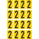 Gelbe Zahlenaufkleber 2 für Regal- und...