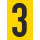 Gelbe Zahlenaufkleber 3 für Regal- und Lagerkennzeichnung