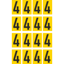 Gelbe Zahlenaufkleber 4 für Regal- und...