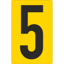 Gelbe Zahlenaufkleber 5 für Regal- und Lagerkennzeichnung