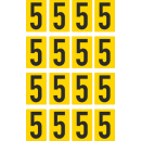 Gelbe Zahlenaufkleber 5 für Regal- und...