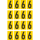 Gelbe Zahlenaufkleber 6 für Regal- und...