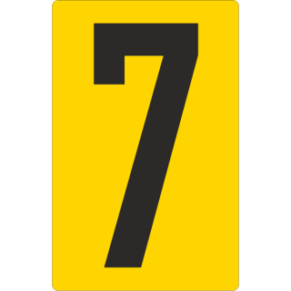 Gelbe Zahlenaufkleber 7 für Regal- und Lagerkennzeichnung