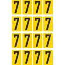 Gelbe Zahlenaufkleber 7 für Regal- und Lagerkennzeichnung