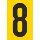 Gelbe Zahlenaufkleber 8 für Regal- und Lagerkennzeichnung