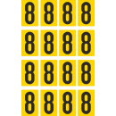 Gelbe Zahlenaufkleber 8 für Regal- und...