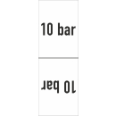 Rohrkennzeichnungsband für Druckangaben in bar nach Wahl - 33 Meter Rollenlänge und 38 mm Bandbreite