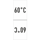 Rohrkennzeichnungsband für Gradangaben in °C nach Wahl - 33 Meter Rollenlänge und 38 mm Bandbreite