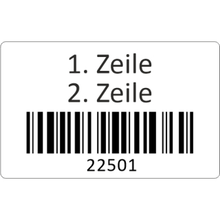 Fortlaufende Barcodeetiketten mit Text nach Wahl - 24 x 40 mm