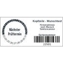 Fortlaufend nummierierte Barcode-Etiketten mit Kontaktanschrift