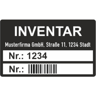 Inventar-Etiketten 24 x 40 mm mit fortlaufenden Barcode
