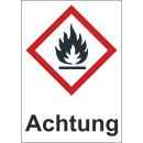 GHS-Aufkleber 02 Achtung entzündlich - 18 x 26 mm  -...