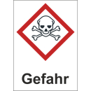 GHS-Aufkleber 06 Gefahr giftig - 18 x 26 mm  - Papier -...