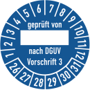 Prüfplaketten geprüft von nach DGUV Vorschrift...