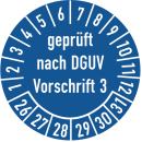 Prüfplaketten geprüft nach DGUV Vorschrift 3