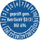 Prüfplaketten geprüft gemäß...