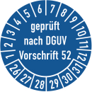 Prüfplaketten geprüft nach DGUV Vorschrift 52