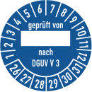 Prüfplaketten geprüft von nach DGUV V 3