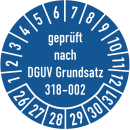 Prüfplaketten geprüft nach DGUV Grundsatz 308-002