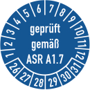 Prüfplaketten geprüft gemäß ASR A1.7