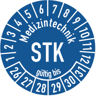 Prüfplaketten Medizintechnik STK gültig bis