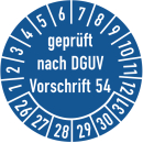 Prüfplaketten geprüft nach DGUV Vorschrift 54
