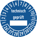 Prüfplaketten technisch geprüft mit Textfeld