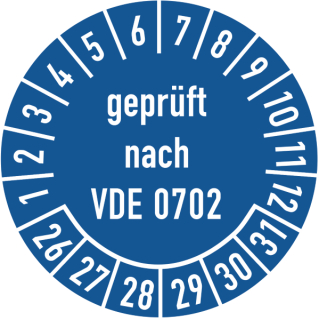 Prüfplaketten geprüft nach VDE 0702