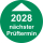 Prüfplakette nächster Prüftermin mit Jahreszahl 20 mm ca. 400 Stück/Rolle PVC-Folie Grund grün Text weiß 2028