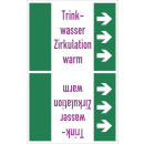 Kennzeichnungsbänder grün Trinkwasser warm Rohr Kennzeichnung 