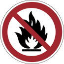 Rote Verbotsschilder Offene Flamme verboten