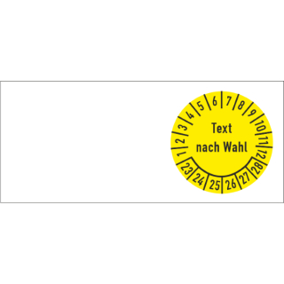 Kabelprüfplaketten bestehend aus weißer PE-Folie mit transparenter Schutzabdeckung Text nach Wunsch  in verschiedenen Variationen